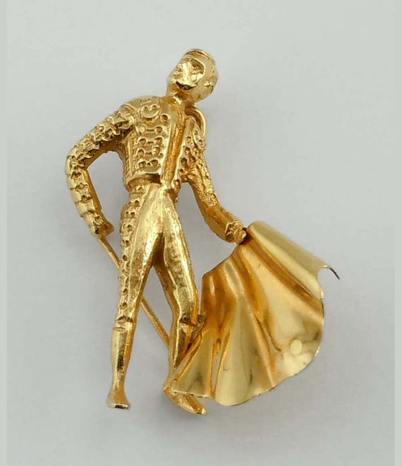 18Kt Yellow Gold Matador Pendant Charm 18K with Ca