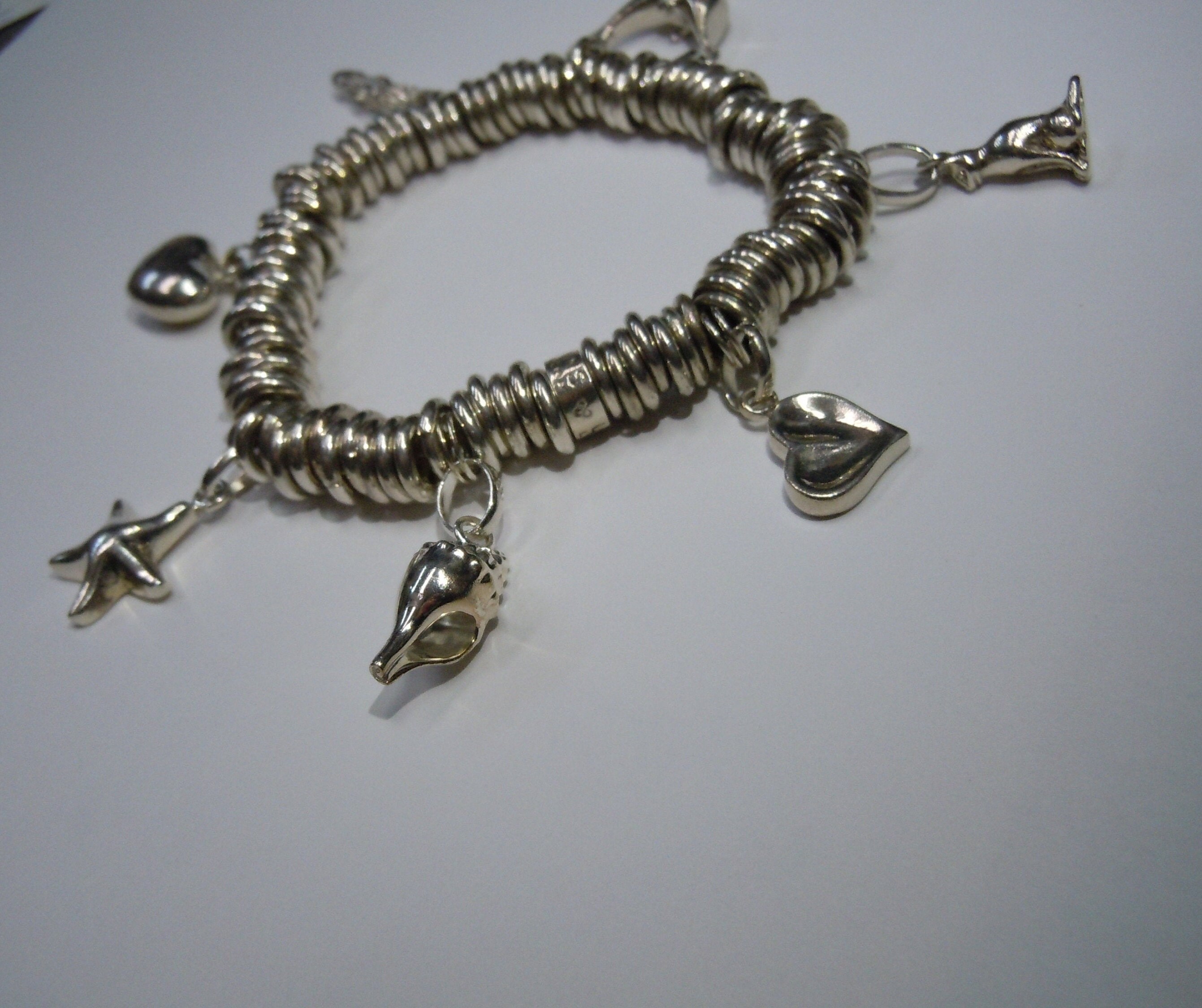 Stunning Sterling Silver Links of London Charm Bracelet Puffy Etsy