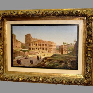 19th Century Micromosaic Plaque Colosseum Rome Grand Tour Circa 1870 Europe Ancient Italy Roman Empire