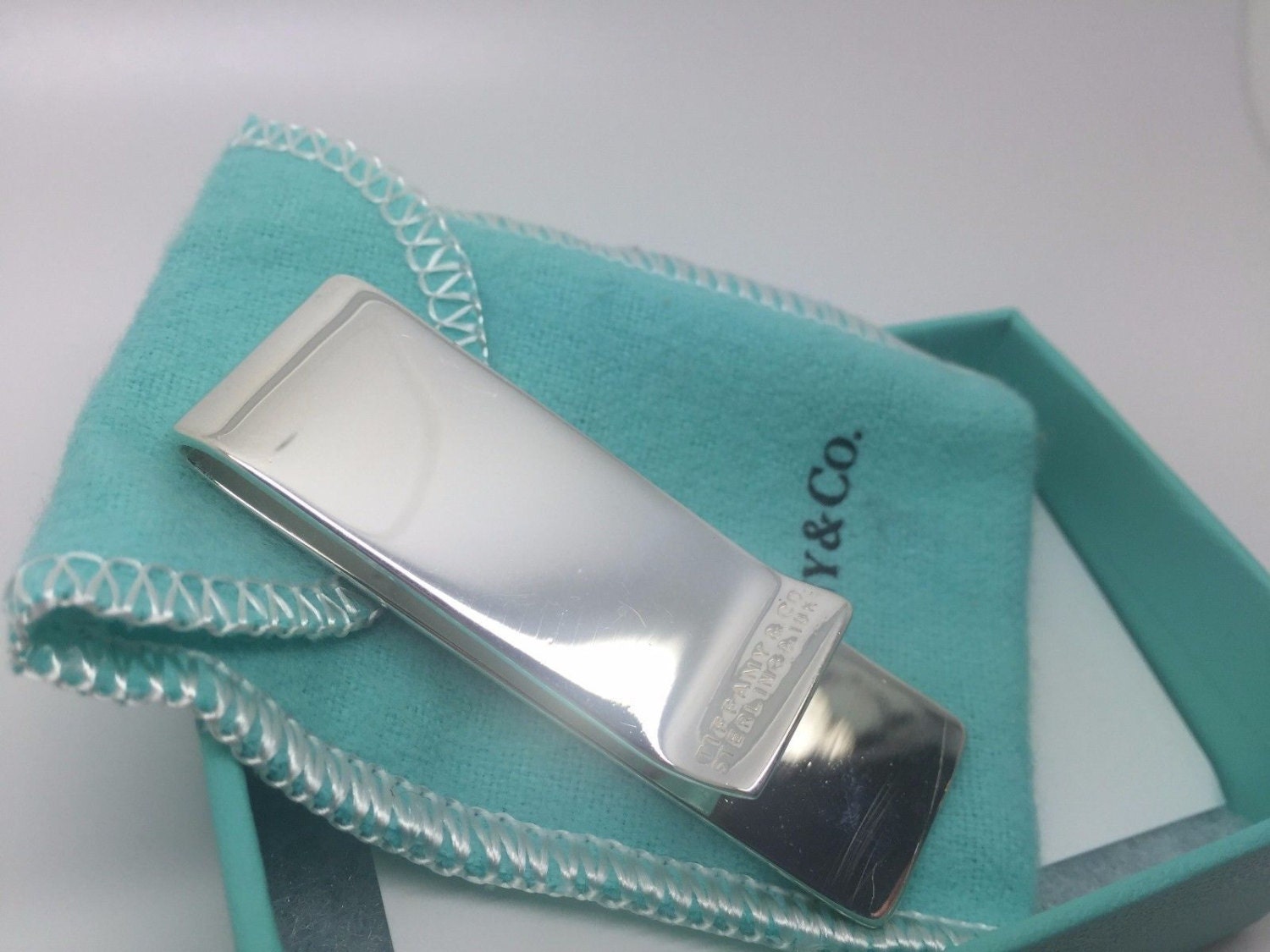 Vintage Tiffany & Co. 18K Gold Sterling Silver Basket Weave Money