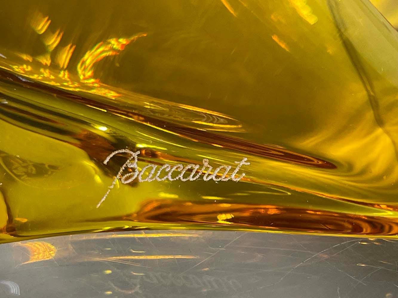 Baccarat Crystal Cobalt Blue or Honey Amber Glass Parrot