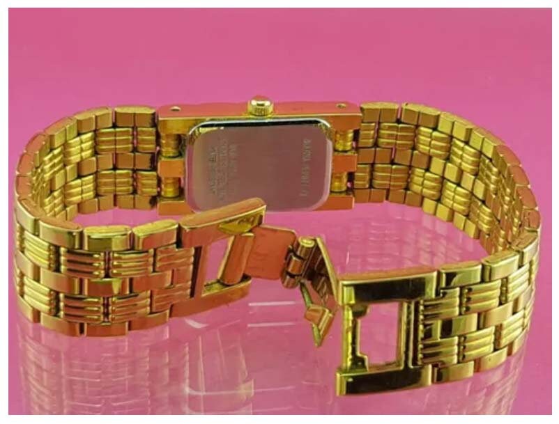 Ladies Goldtone BULOVA 97P13 Satin Finish Diamond Dial Watch  display picture 3