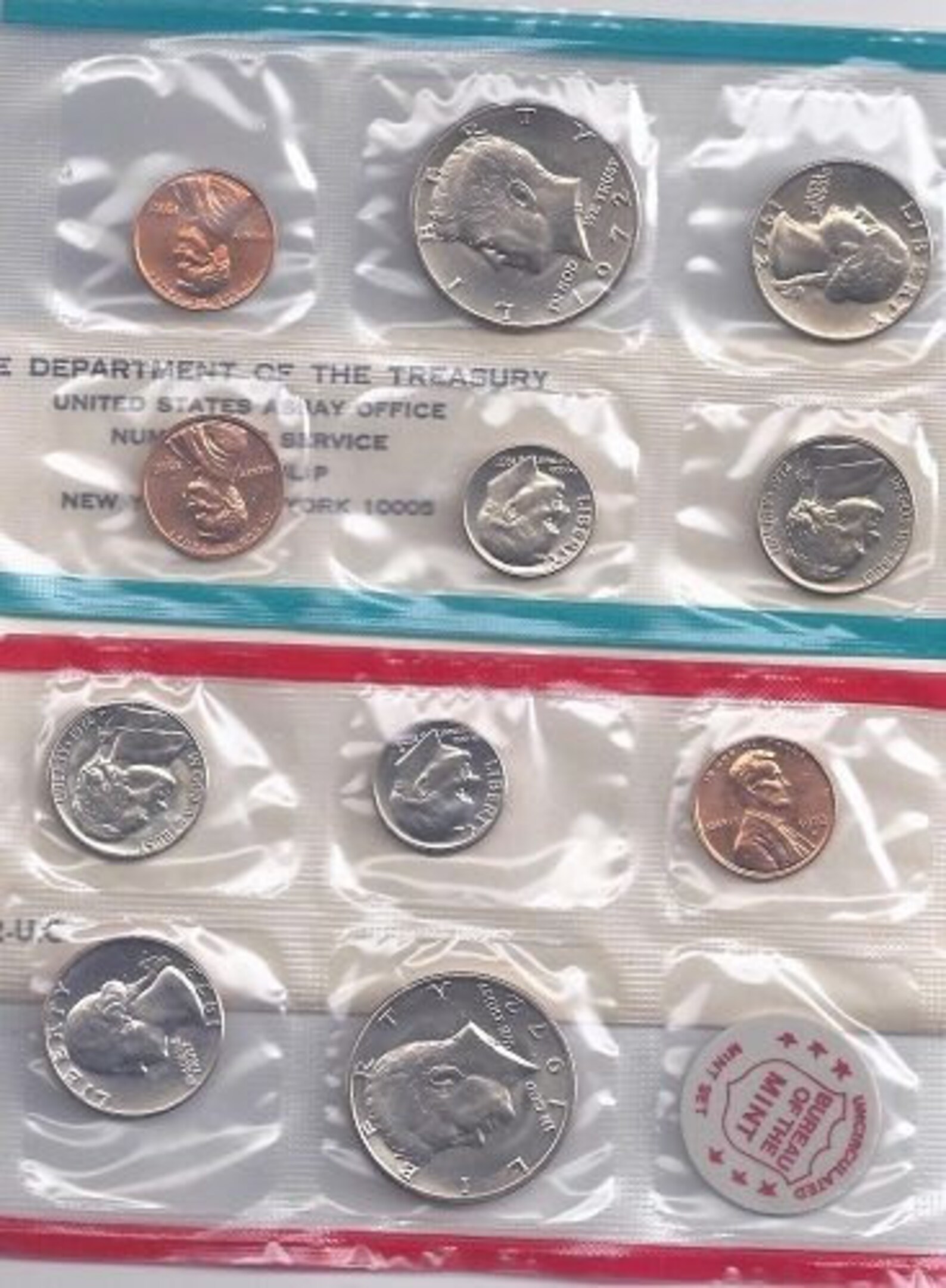 TREASURY DEPARTMENT US Mint Coin Set 1965 1968 1969 1970 1971 Etsy
