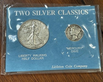 Two Silver Classics 1944 Walking Liberty Half Dollar and 1943