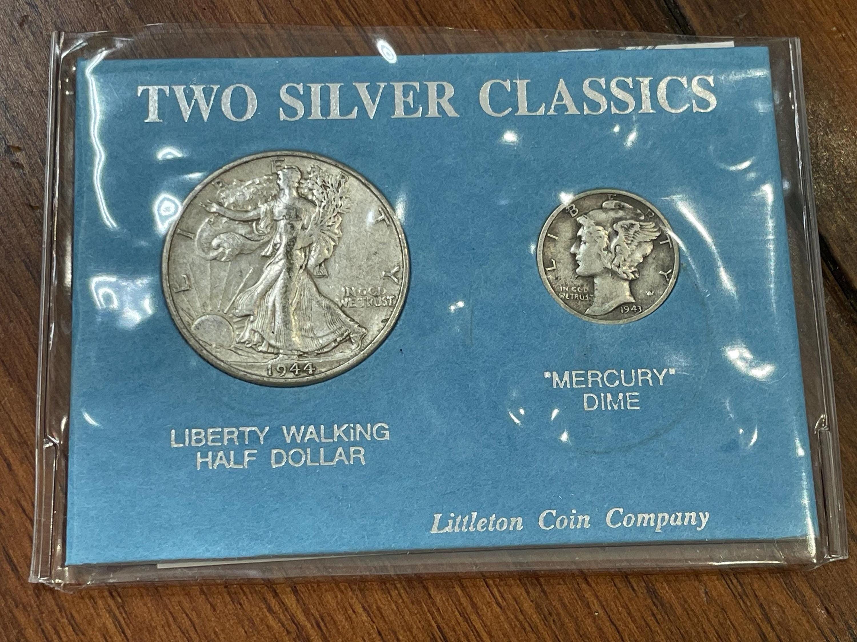 Two Silver Classics 1944 Walking Liberty Half Dollar and 1943