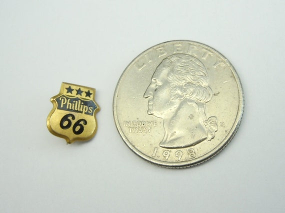 Phillips 66 Oil Company Hat Pin 10K Gold Enamel Brooch 3 Star 30