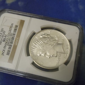 Jack Frances Collection 1921 Peace S 1 Dollar High Relief MS61 Rare Key Date 1921-S NGC MS-61