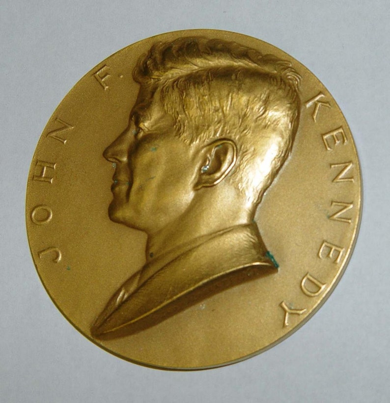 John F Kennedy Bronze Inauguration Medallion Medal Gilroy Etsy