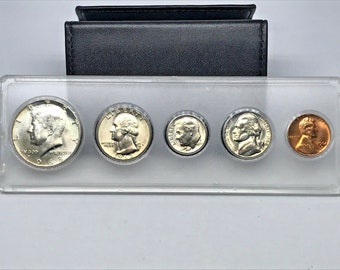 1961d, 1964, 1964d, 1965 and 1968d 1968s 1968p US Proof Like Coin Set in Whitman Clear Sleeve