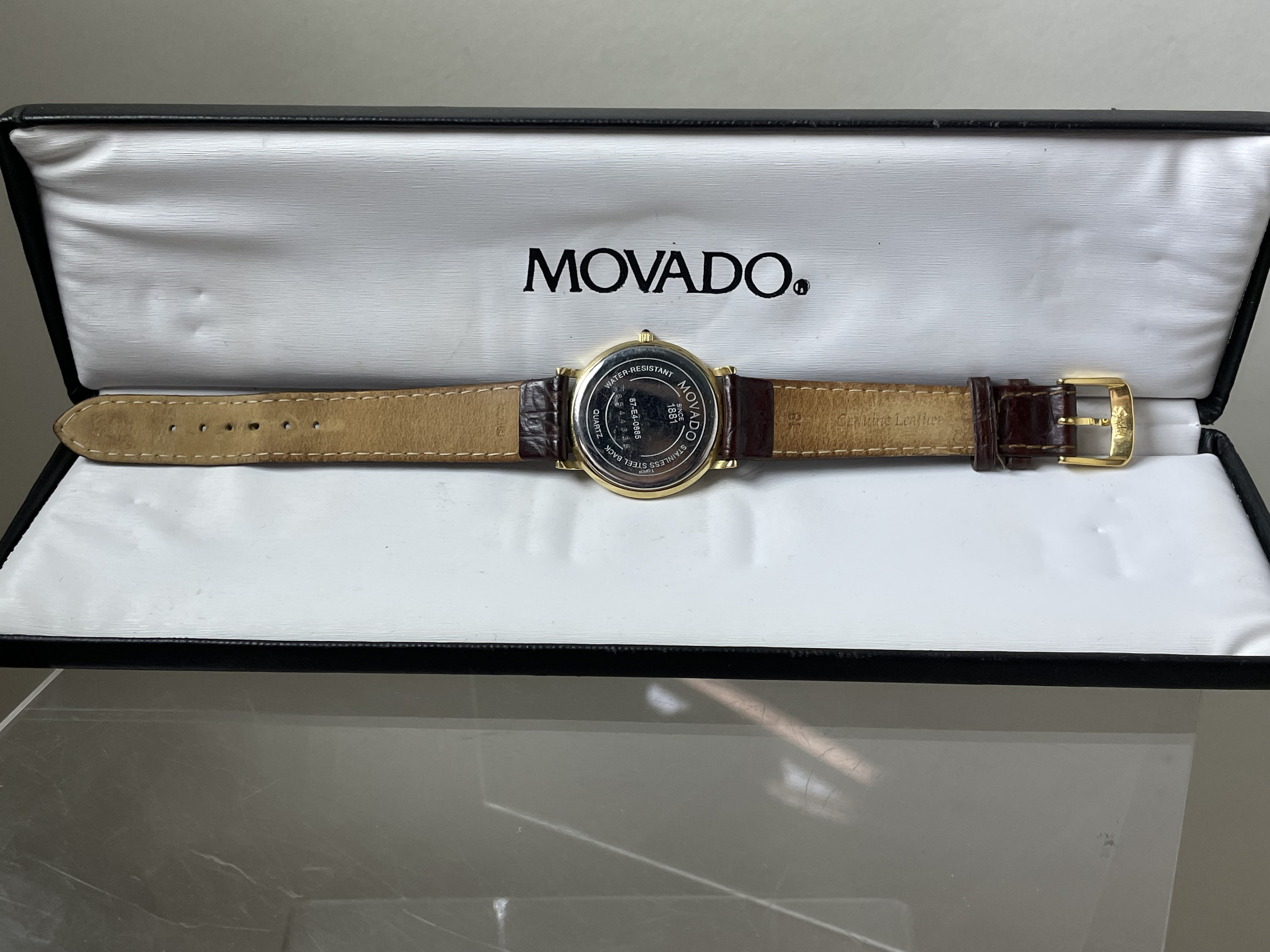 Movado | Vintage Women\'s Museum Watch 87-25-825 Gold Tone Movado Museum Watch Women 25mm Blue Dial Gold Tone Round 87  main image 3
