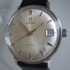 Men&#39;s 1960&#39;s Stainless Steel Omega Seamaster Calendar Date Watch Silver Stick Dial -Just Serviced-