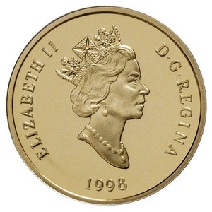 1998年インスリン発見ノーベル賞受賞75周年記念 - 14カラット金貨 エリザベス2世女王 カナダ カナダ 100