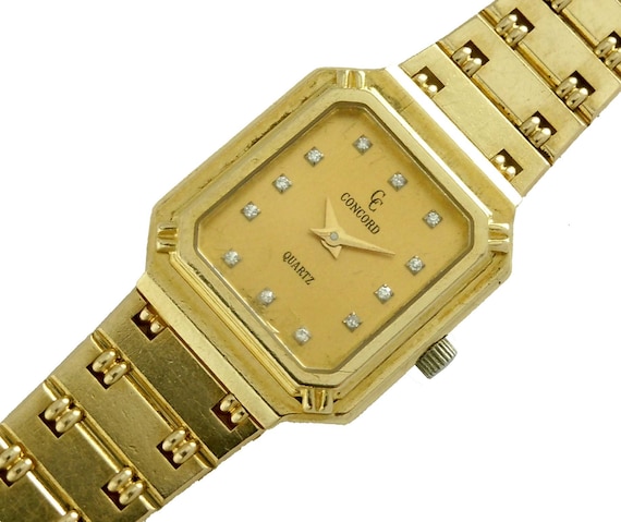 Concord 'la Costa' 18K Yellow Gold Champagne Diamond Dial Quartz