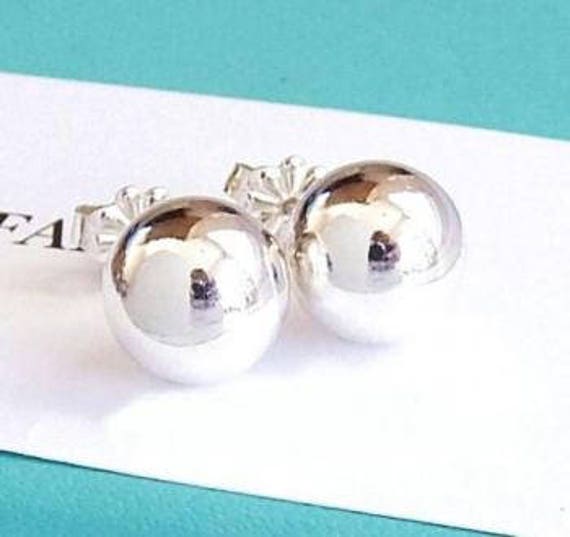 tiffany and co silver ball earrings