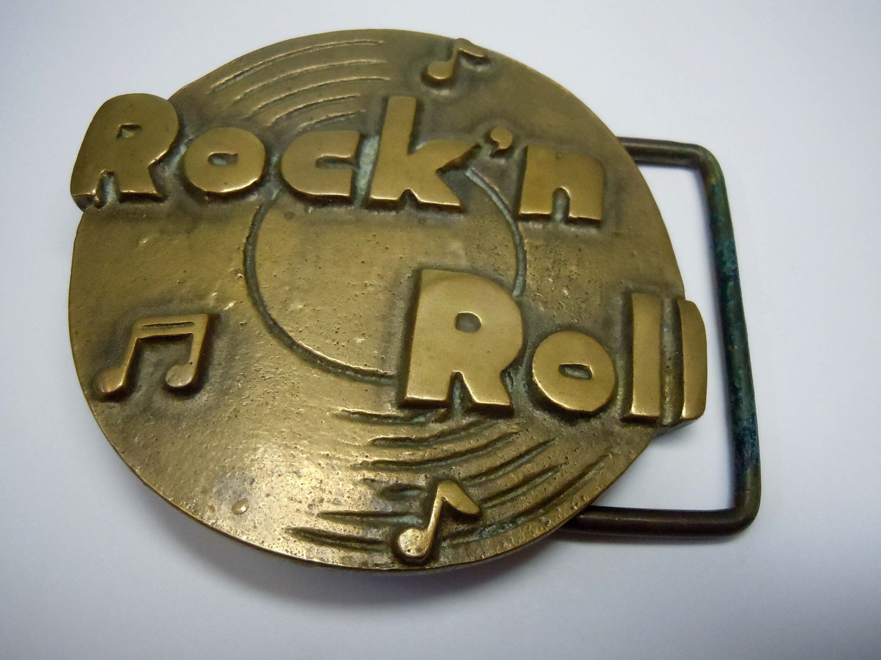 Vintage rare 1970' Solid BRASS Rock'n Roll Belt Buckle Etsy