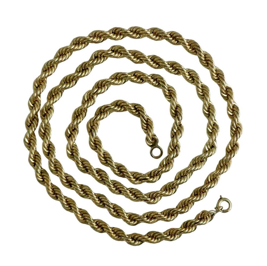 A Stunning Vintage 6mm Opera Length Gold Filled Rope Chain Necklace, 31 ...