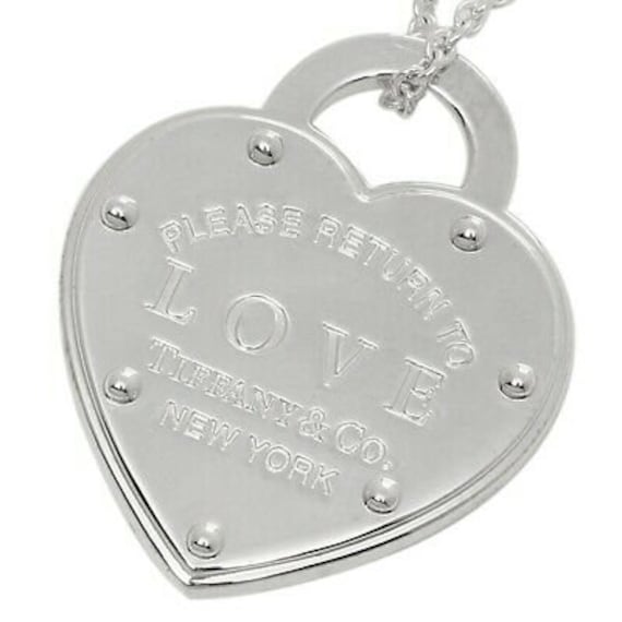 Sterling Silver Please Return to Love Tiffany Heart Lock Pendant