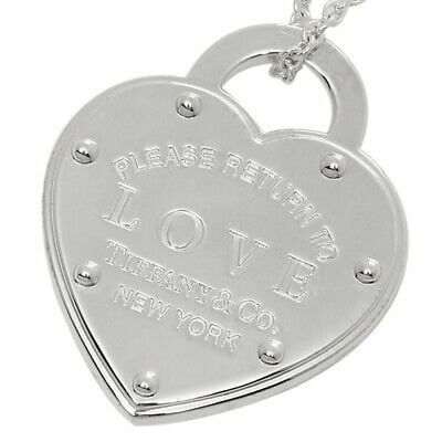Sterling Silver Please Return to Love Tiffany Heart Lock Pendant