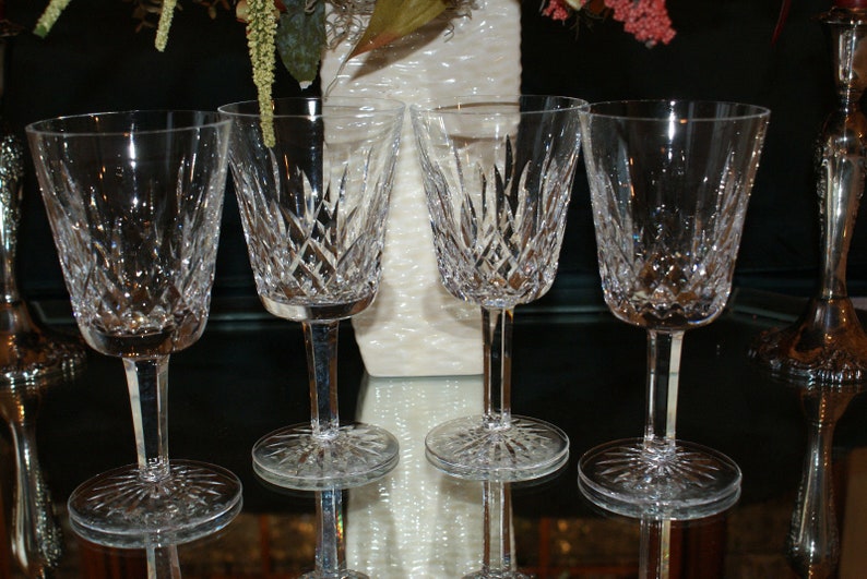 Lismore 6 7 8 In Water Goblets By Waterford Crystal Vertical Cut Multi 