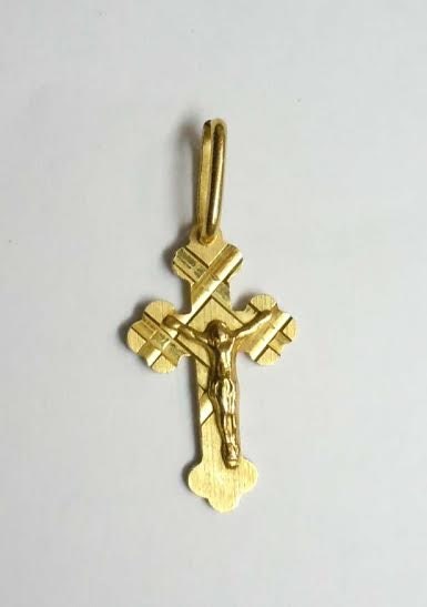 14kt Yellow Gold Diamond Cut Jesus Cross Pendant Charm - Etsy