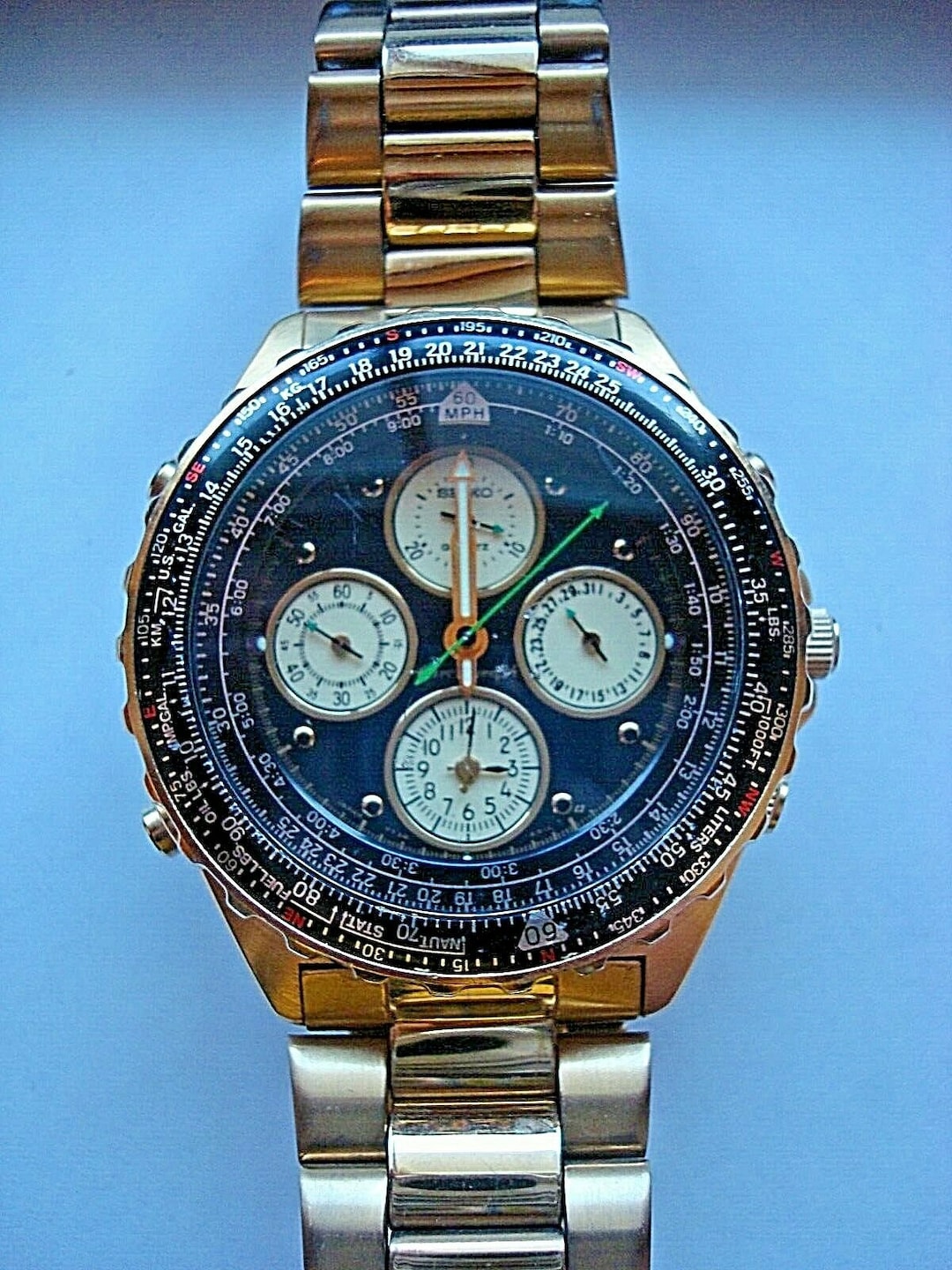 Seiko 7T34-6A09 Flightmaster Alarm Pilots Chronograph - Etsy UK