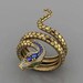 Stunning 3D Gold Tone Zirconia Jeweled Snake Wrap Around Coil - Etsy