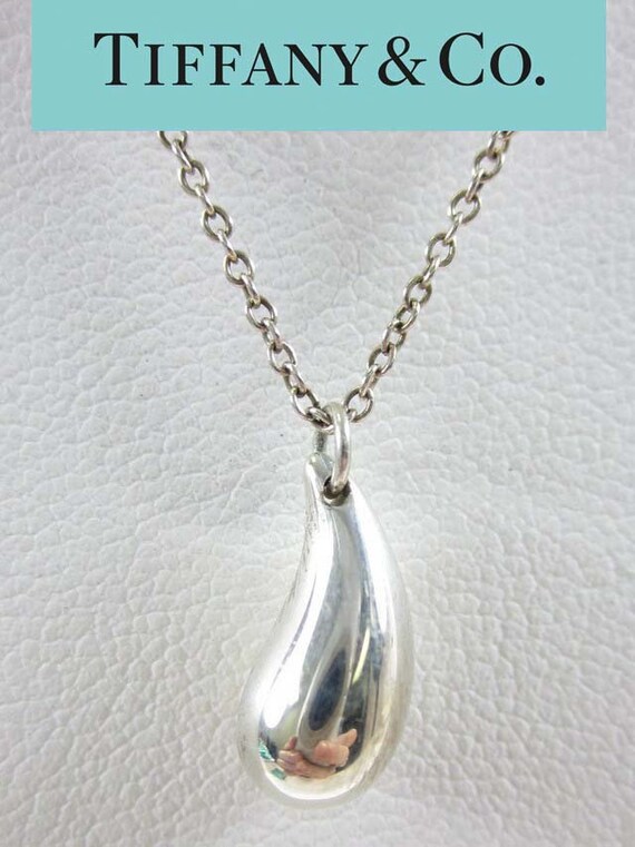 tiffany teardrop necklace sterling silver