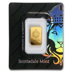 5 gram or 2 gram Scottsdale Mint 999.9 Gold Bar Factory Sealed GET Gold NOW Black or Purple