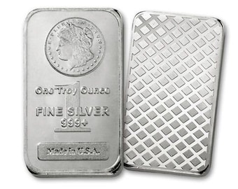 Morgan Dollar Impression 1 Troy Oz .999 Fine Silver Bullion Bar BUY SILVER NOW!