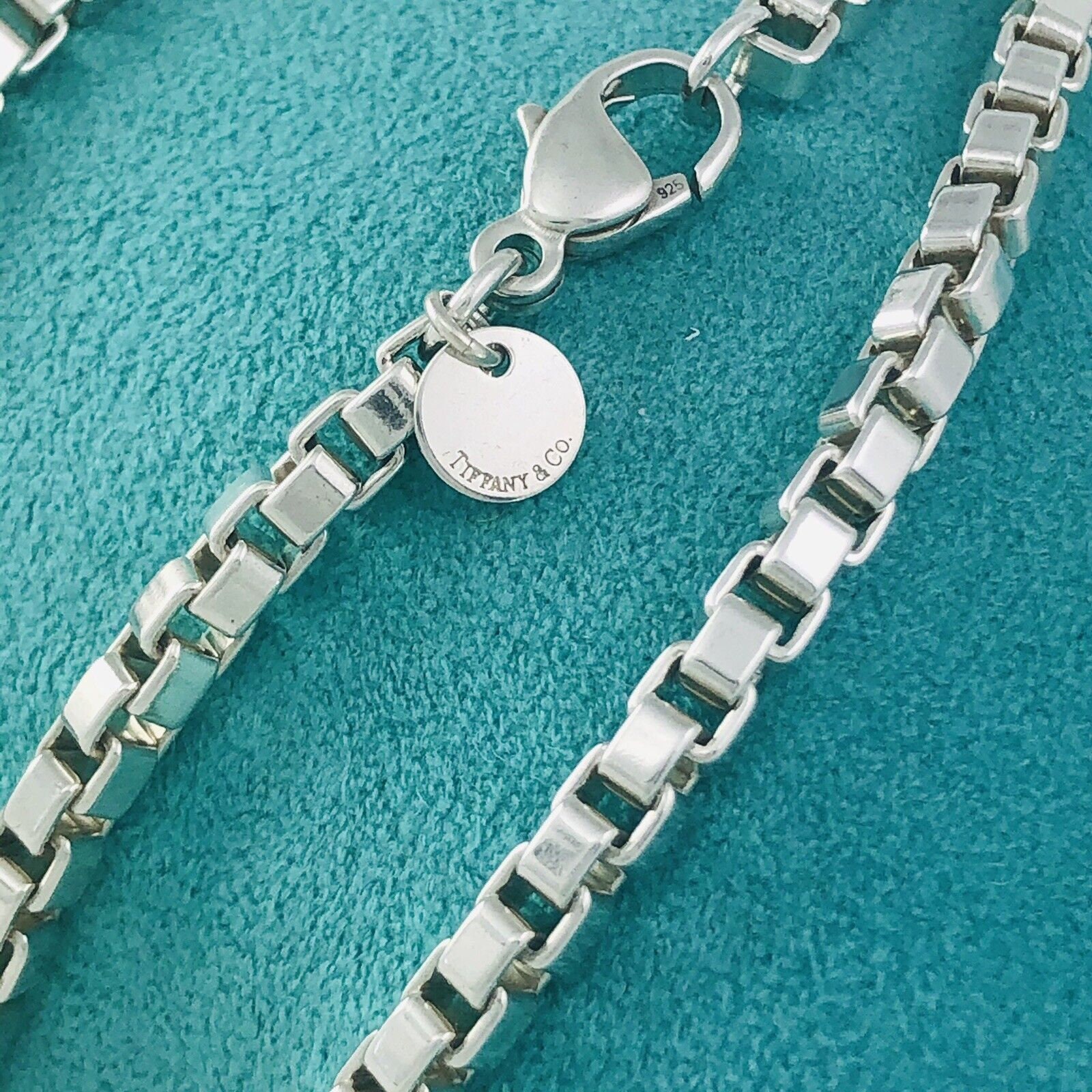 Tiffany & Co. Venetian Box Link Sterling Silver Bracelet or