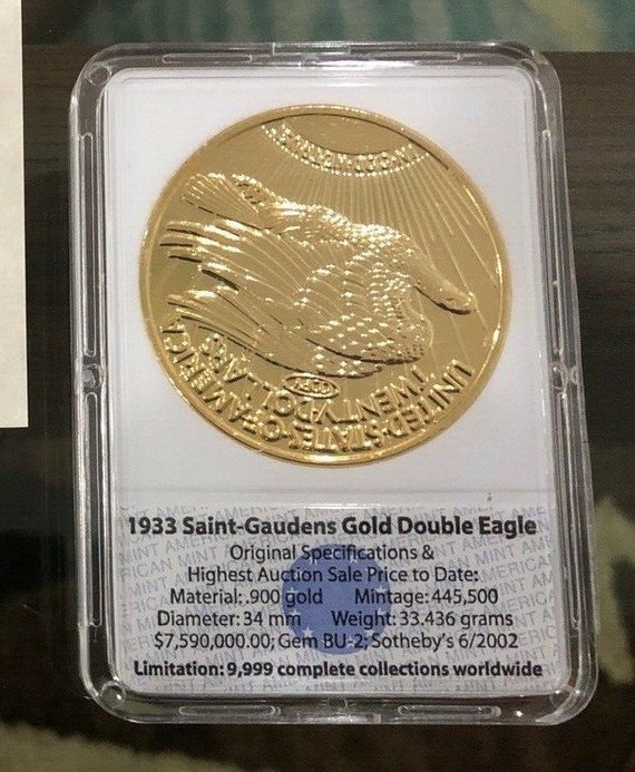 1933 St Gaudens Platinum-Accented Eagle Replica Archival Collection 24k Gold Saint-Gaudens