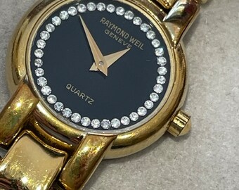 Ladies 18K Yellow Gold Plated Raymond Weil 3740 Swiss Quartz Watch