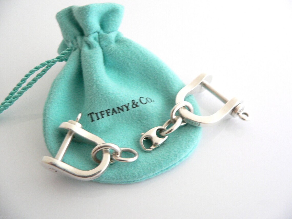Tiffany & Co Sterling Silver Two Shackle Valet Key Ring - Etsy