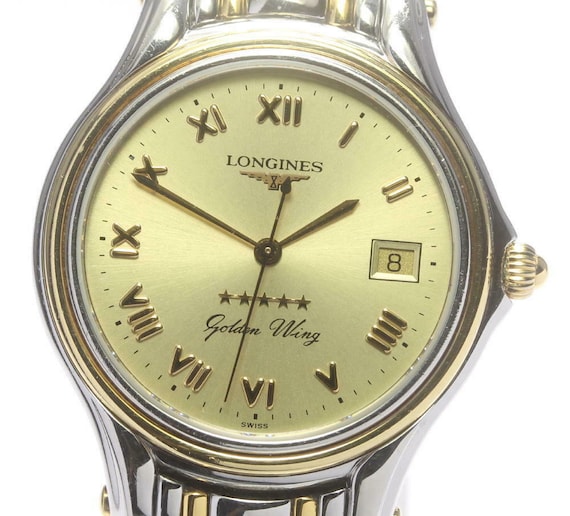 Ultra Thin Two Tone Mens LONGINES Golden Wing Date L3.606.5 Swiss