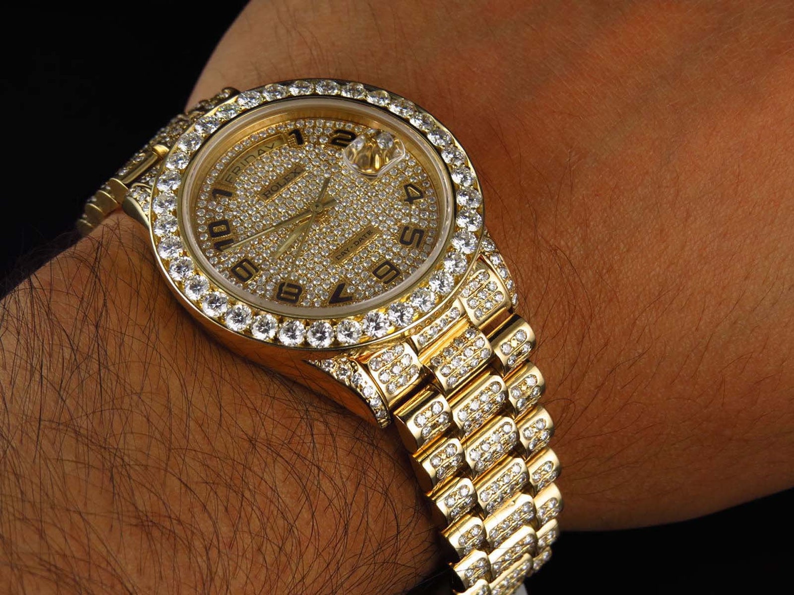 Mens 41mm Iced Out 19Ct. Rolex Day Date 18kt Gold President | Etsy