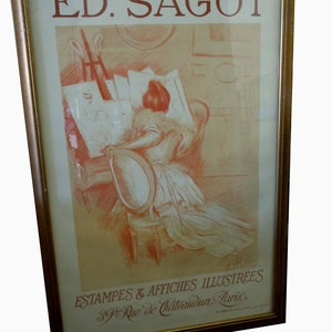 Ed. Sagot French Poster HELLEU, Paul Estamples Affiches Illustrees 39 Rue de Chateaudun Paris France