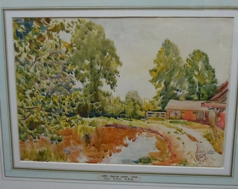 Richard Hayley Lever  1876 - 1958 Exmouth, England circa 1905 Watercolor & Pencil Drawing Mixed Media Painting