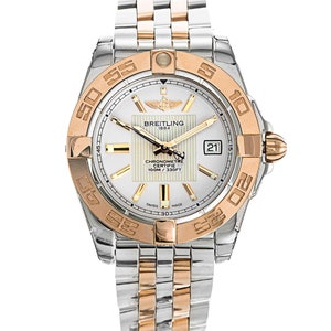 Swiss 18K Gold/ss Ladies Breitling C71356 Galactic 32 Statement Watch