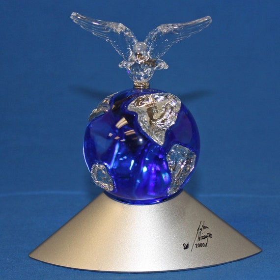 SWAROVSKI CRYSTAL PLANET 2000 Globe Millennium SIGNED 238985