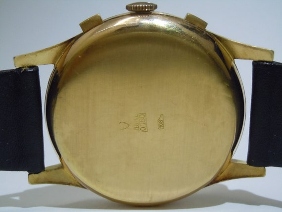 ベニワレン　vintage Mens 18k Yellow Gold Verbena Chronograph Wristwatch 17 Rubis