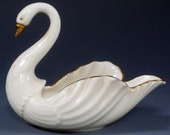 Lenox Swan 24k Gold Trim Porcelain Trinket Candy Dish