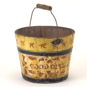 Amerikansk, 1800-tals (primitiv) bärhink eller barnsandhink "GOOD GIRL"