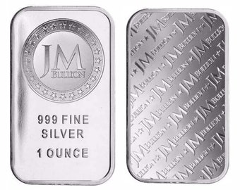 1 Troy Oz .999 SILVER JM Bullion Bar BU Factory Sealed, Johnson Matthey