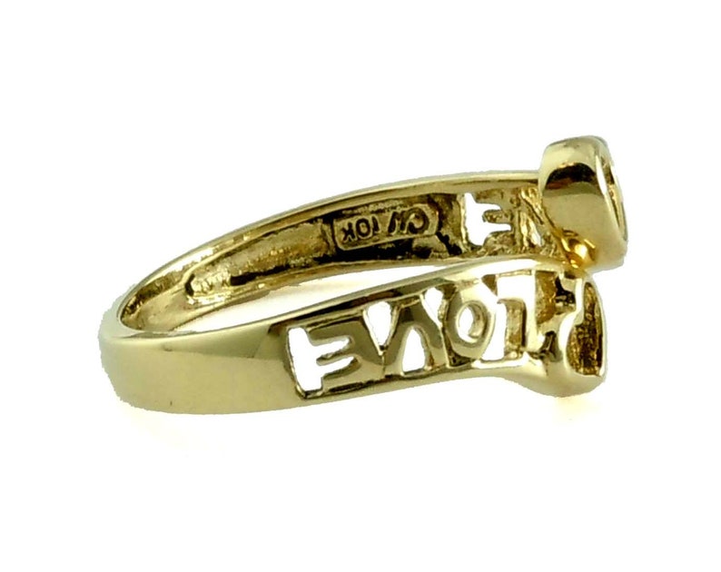 All You Need is Love 10k Gold Love Heart Open Work Pinky ...
