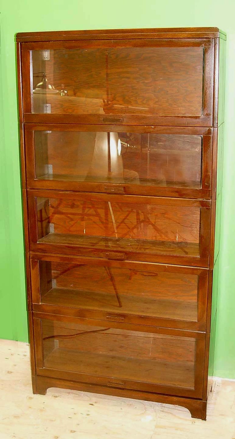 Lundstrom Mahogany Sectional Barrister Bookcase Shelf Wooden Etsy