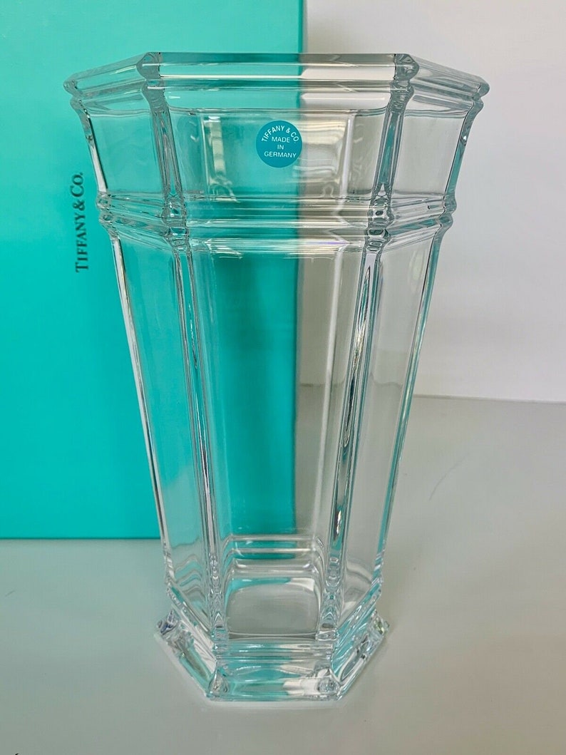 Tiffany and Co 1999 Crystal Windham Vase with Box 9 Inches Etsy