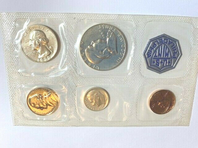1959 US Proof Set 5-Coin Silver Proof Set Mint State Proof Set Proof US Mint 