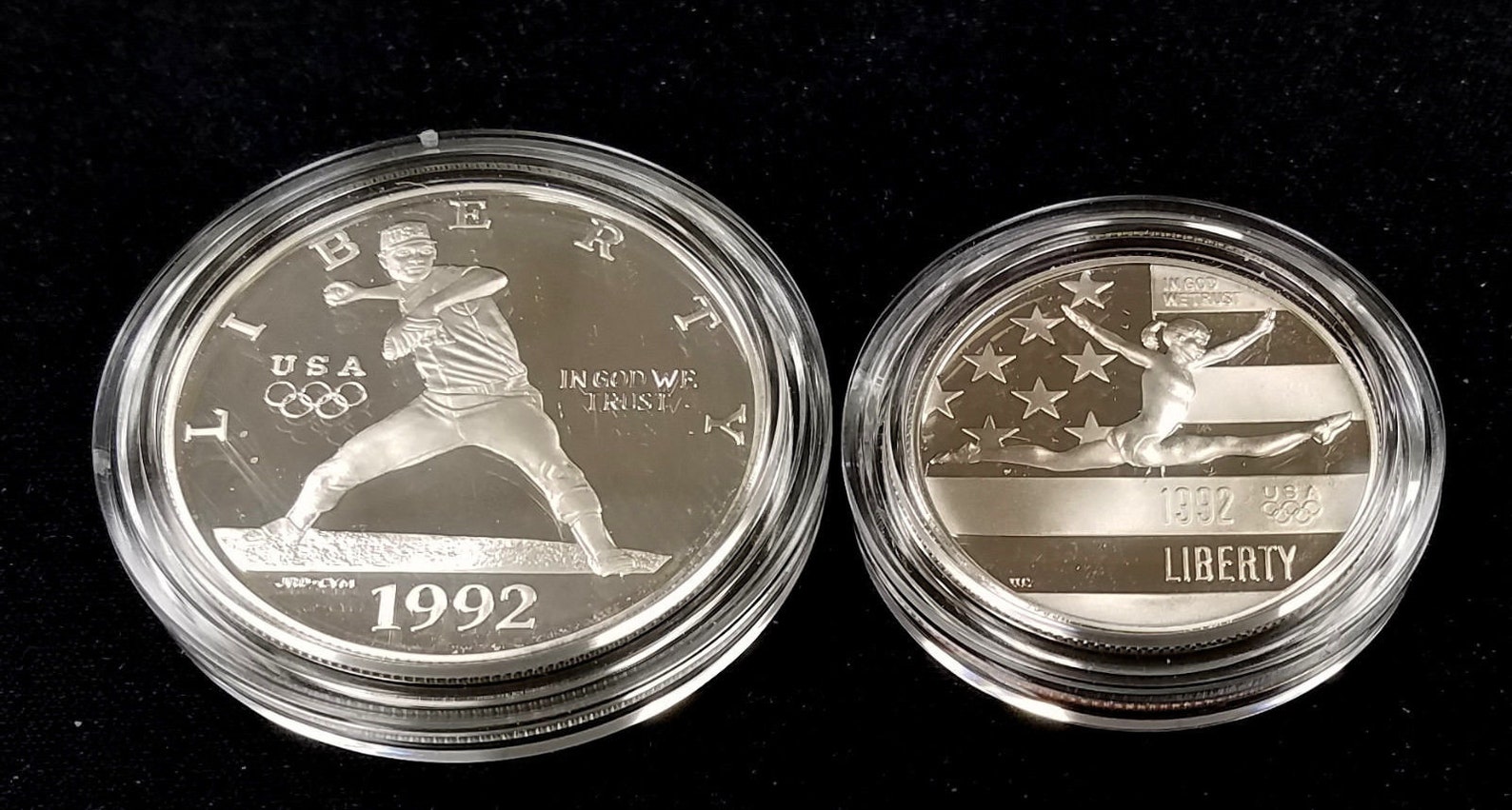 1992S US Olympics 2coin Proof Set W/silver Dollar and Half Etsy