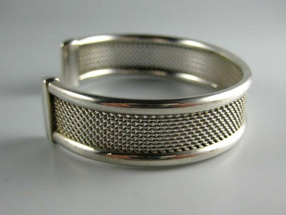 tiffany silver mesh cuff bracelet