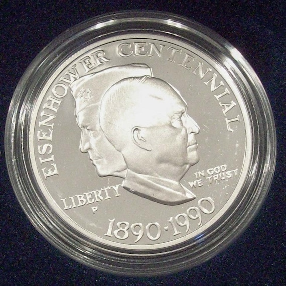 1990-P US Eisenhower Centennial Commemorative Proof Silver Dollar